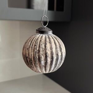 Scandinavian Christmas Tree Ornament Matte Antique Brown and Cream.